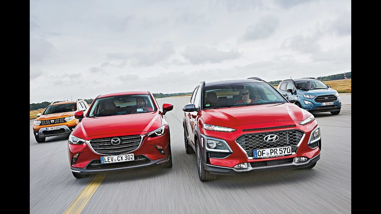 Dacia Duster vs Ford EcoSport vs Hyundai Kona vs Mazda CX-3