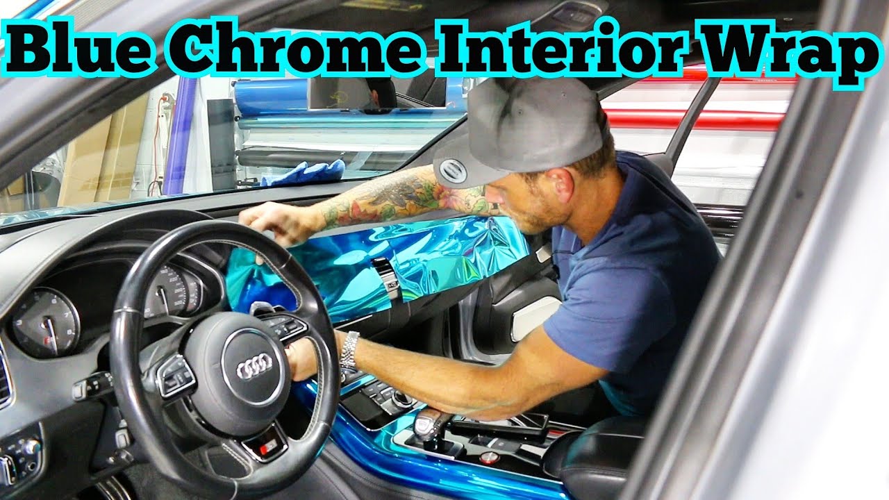 Difficult – Interior Vinyl Wrap In Light Blue Chrome (Audi S8)