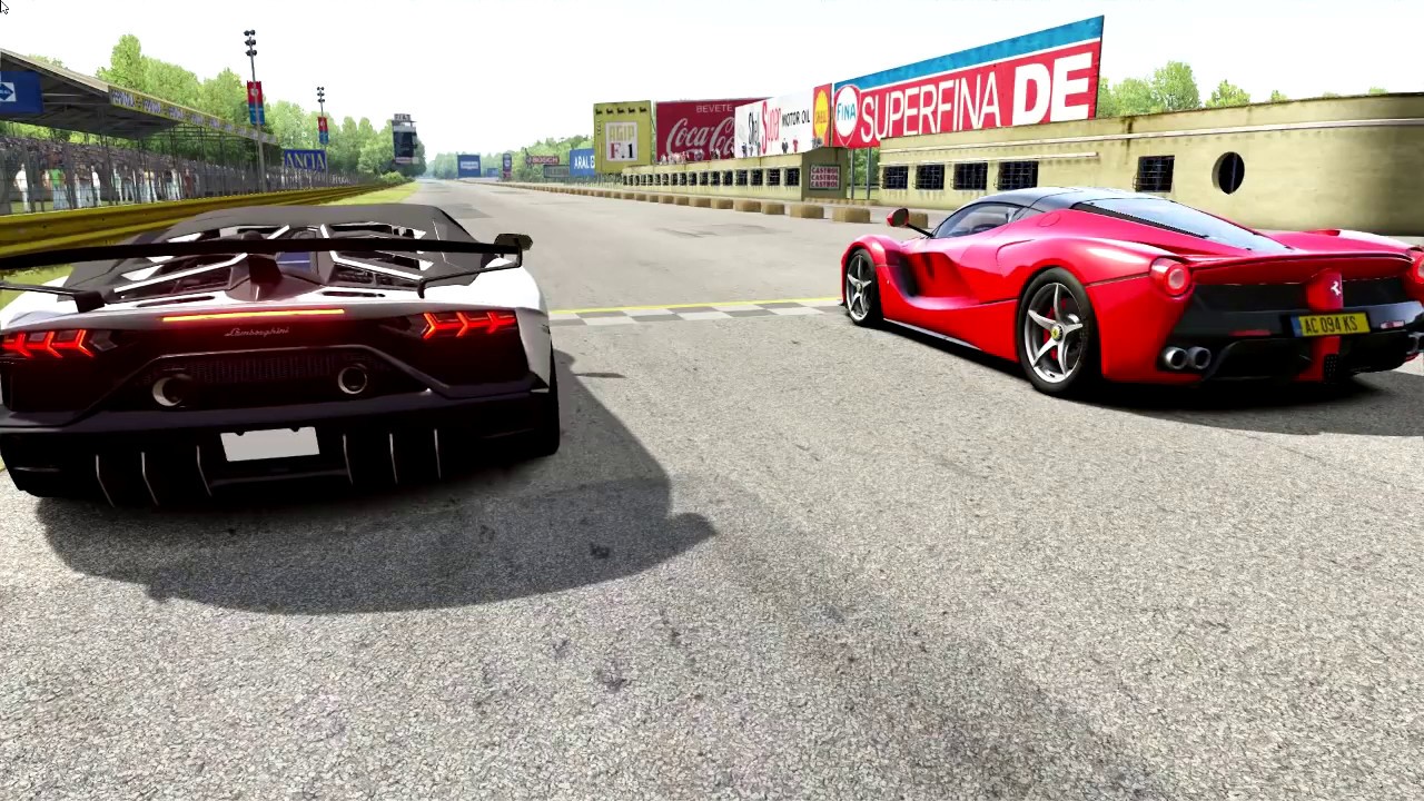 Lamborghini SVJ 63 vs Ferrari LaFerrari at Monza Full Course 1966