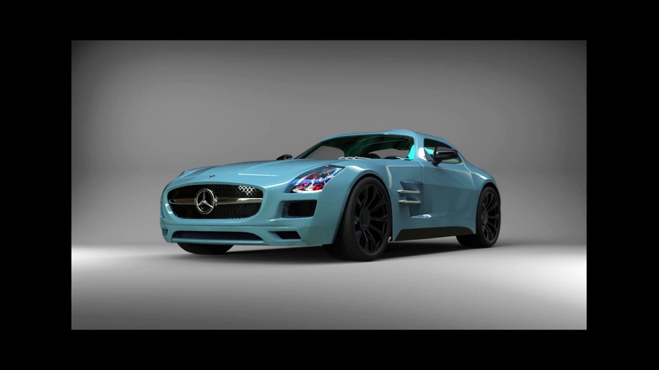 Mercedes-Benz SLS AMG  3D car  body modeling timelapse _ Cinema 4D