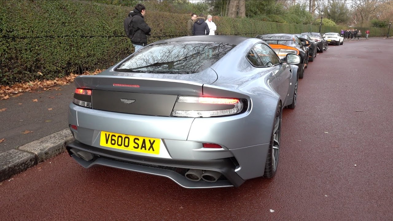 £1 Million Aston V12 Vantage V600, 7X Vantage GT8's meet up in London!!