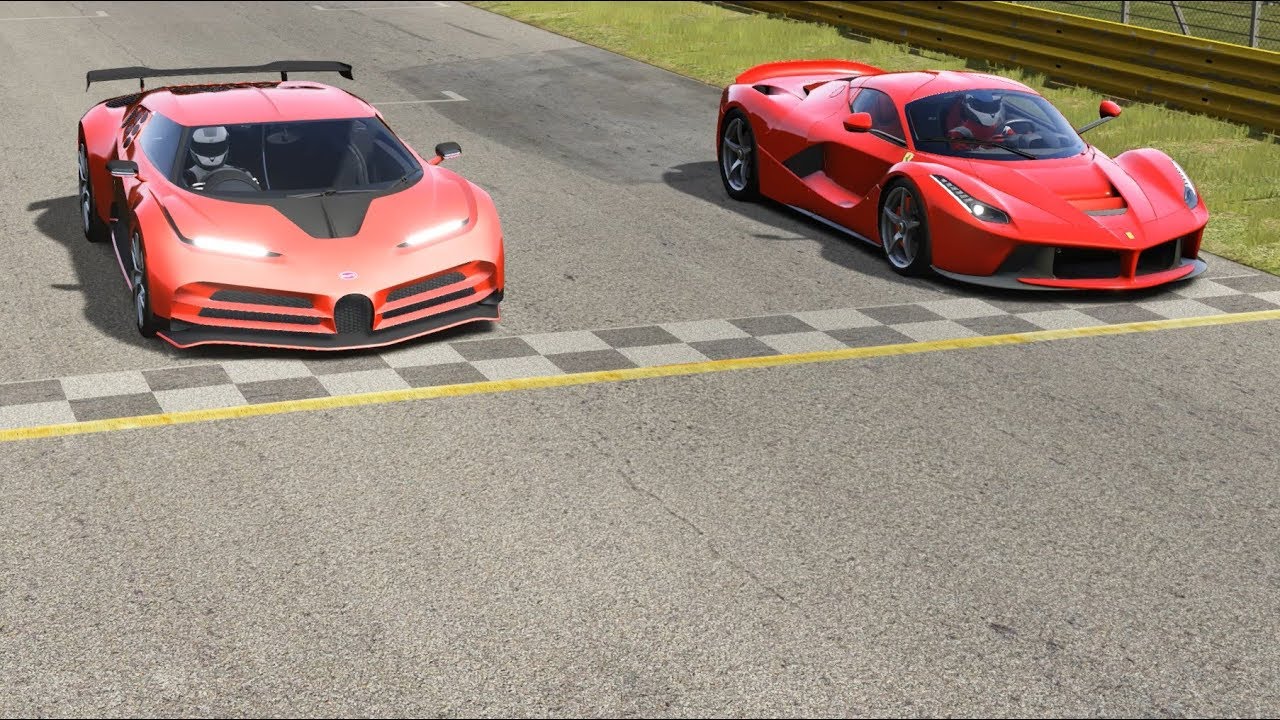 Bugatti Centodieci vs Ferrari LaFerrari at Monza Full Course 1966