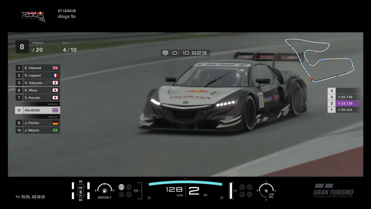 Gran Turismo®SPORT Honda Red Bull NSX-GT '19 (Gr.2) Red Bull Ring(Wet)