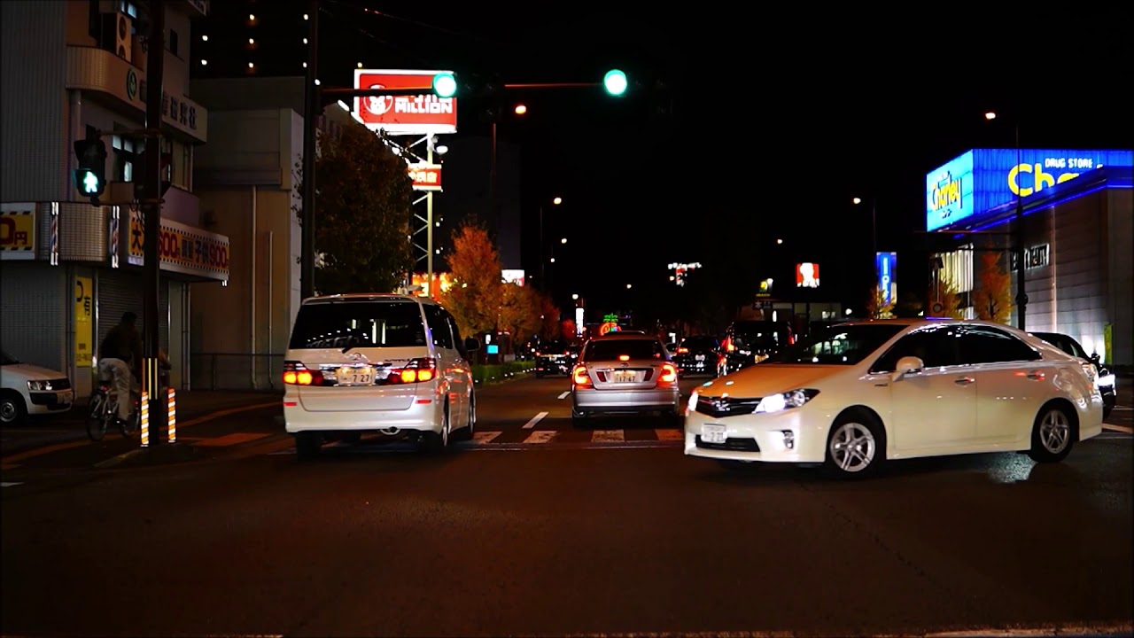 車載動画　徳島ナイトドライブ１３　徳島駅～牛岐城趾公園（阿南市）Tokushima night drive13