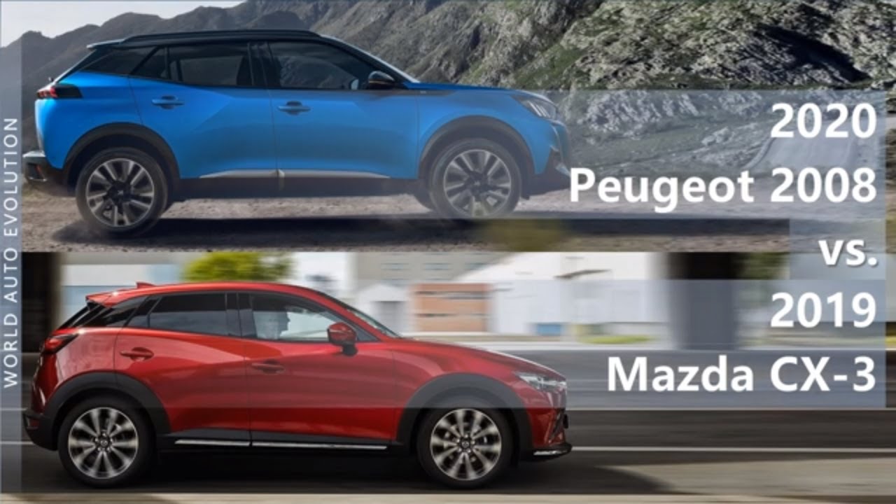 2020 Peugeot 2008 vs 2019 Mazda CX-3 (technical comparison)