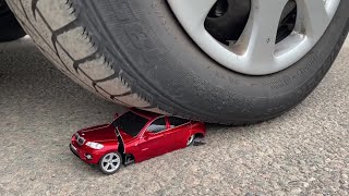 Crushing Crunchy. Experiment by car. Crush toys and food. BMW X6