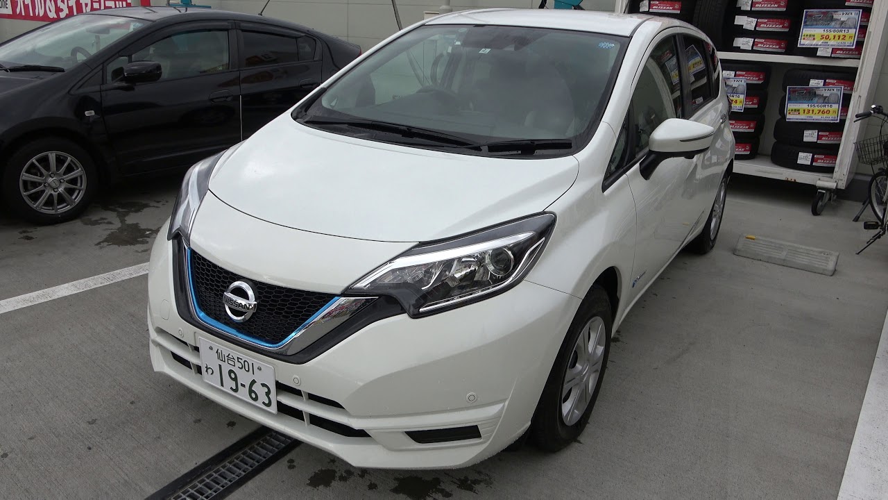 新型日産ノートEPOWERの電気音、外装。平面駐車場。#あけおめ