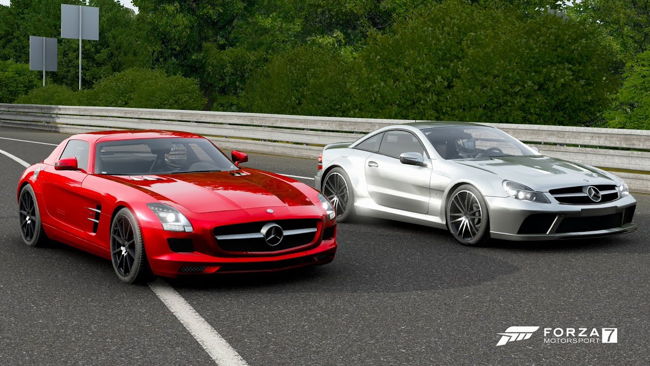 Forza 7 Drag race: Mercedes-Benz SLS AMG vs SL65 AMG Black Series