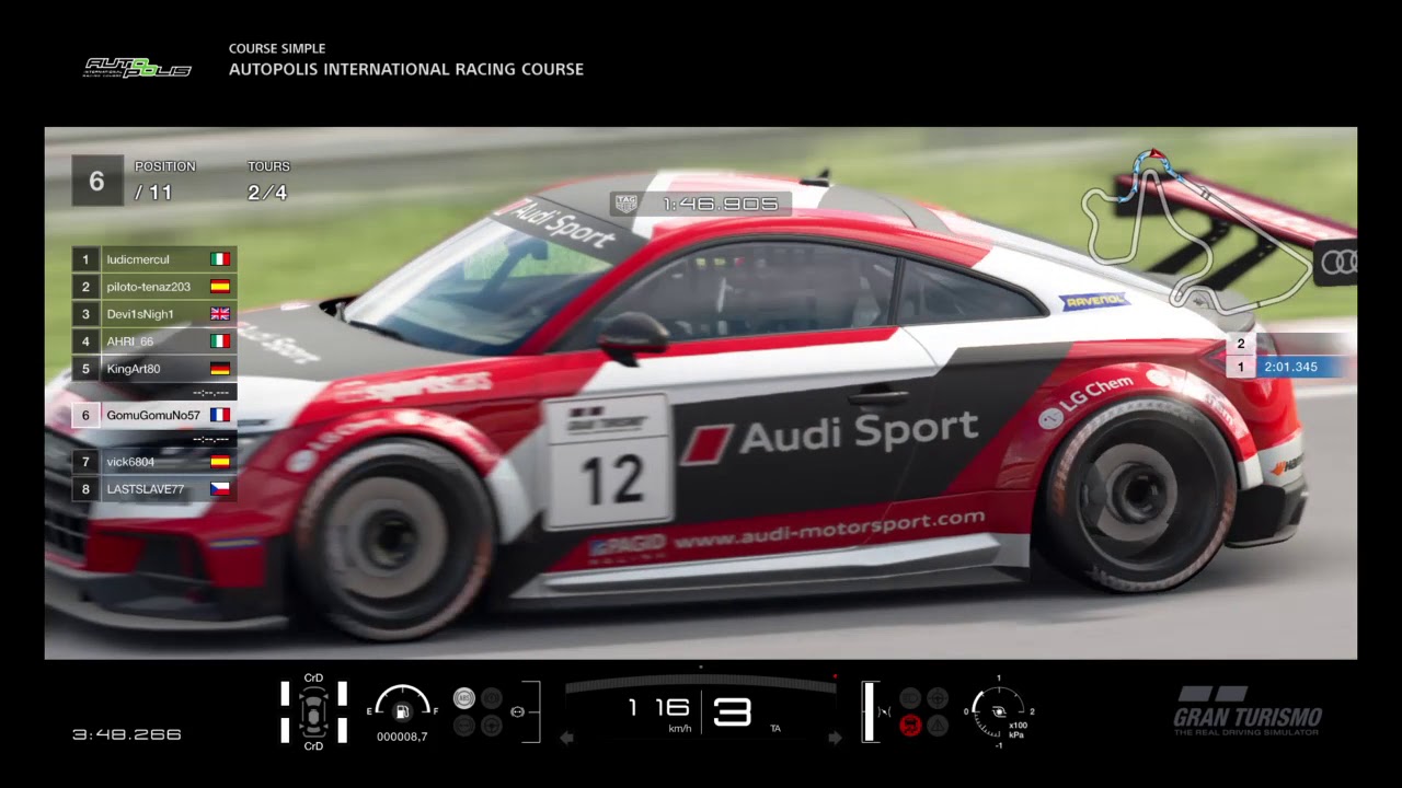 Gran Turismo™SPORT Course Quotidienne Autopolis International Racing Course Audi TT Cup Gt4