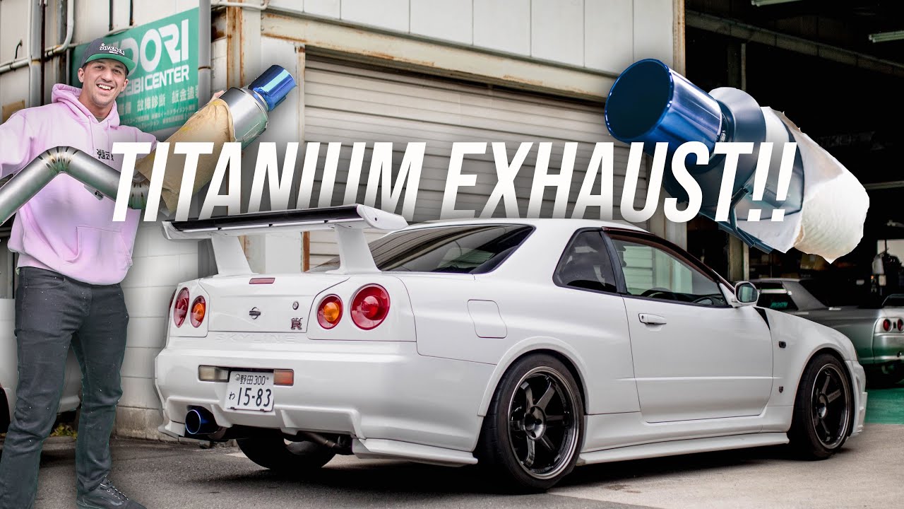 INSTALLING MIDORI SEIBI TITANIUM R34 GTR EXHAUST IN JAPAN!