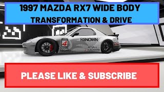 Mazda rx7 1997 wide body transformaition and drive