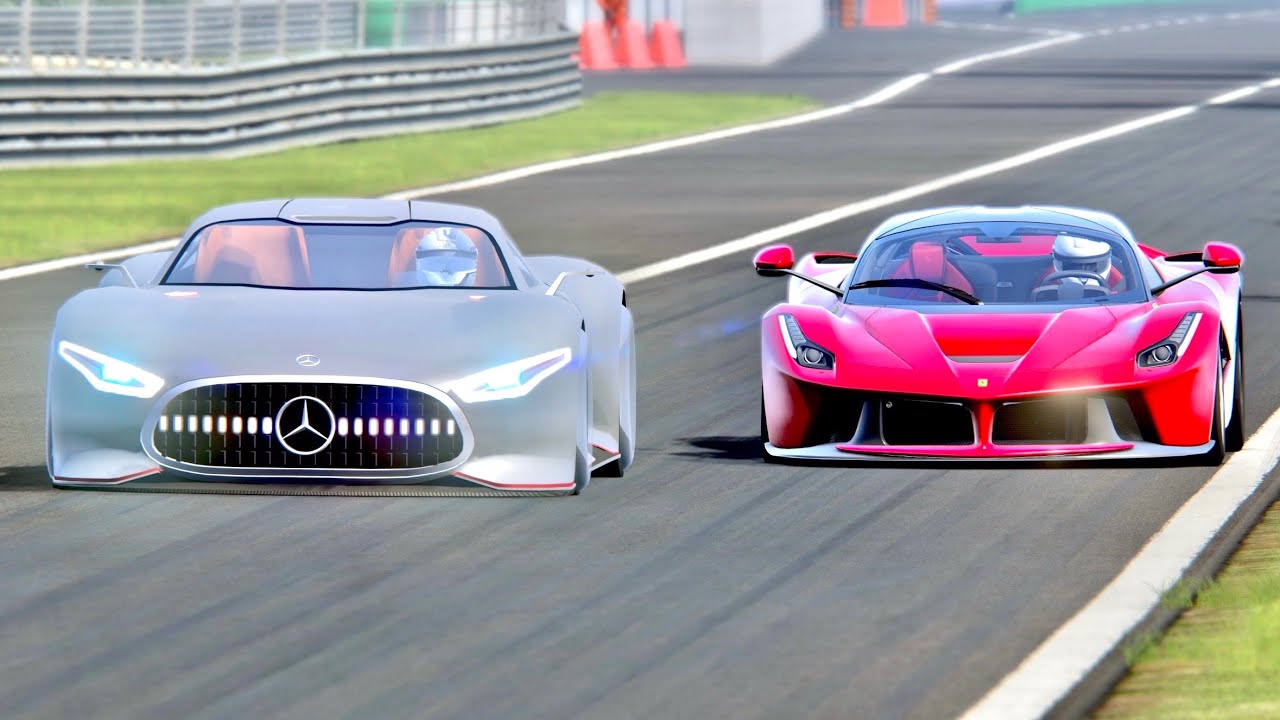 Mercedes Benz AMG Vision GT vs Ferrari LaFerrari – Old Monza