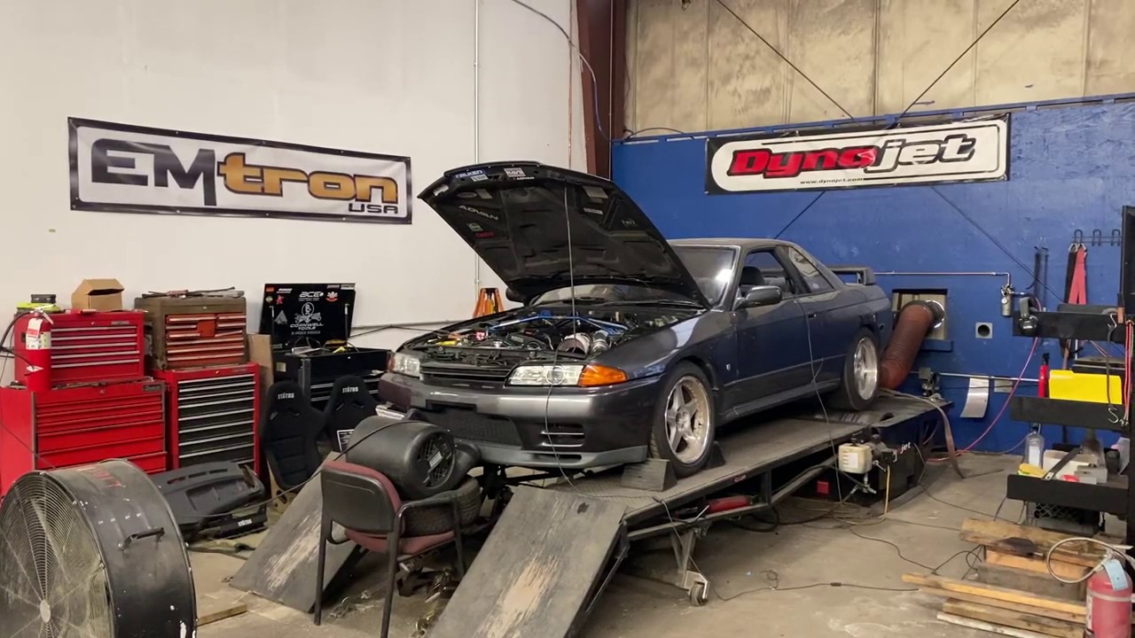 Nissan R32 Skyline GTR Dyno - Emtron Engine management - 93 Octane