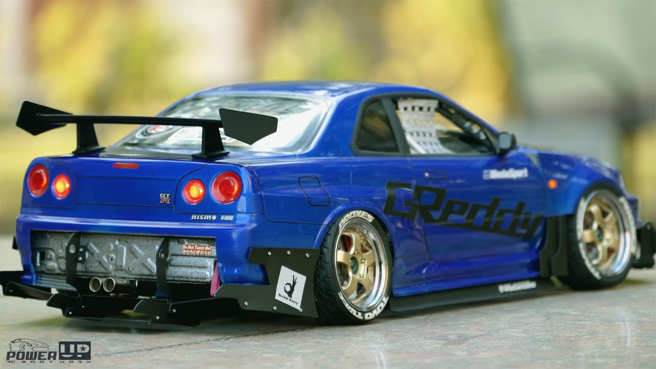 Nissan Skyline R34 GTR Godzilla | Remote control Car model RC 1/10 by PowerUP Hobbies