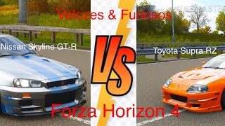 QUAL É MAIS RÁPIDO ( NISSAN SKYLINE GT-R  R34 VS TOYOTA SUPRA RZ) Forza Horizon 4 “FAST AND FURIOUS”