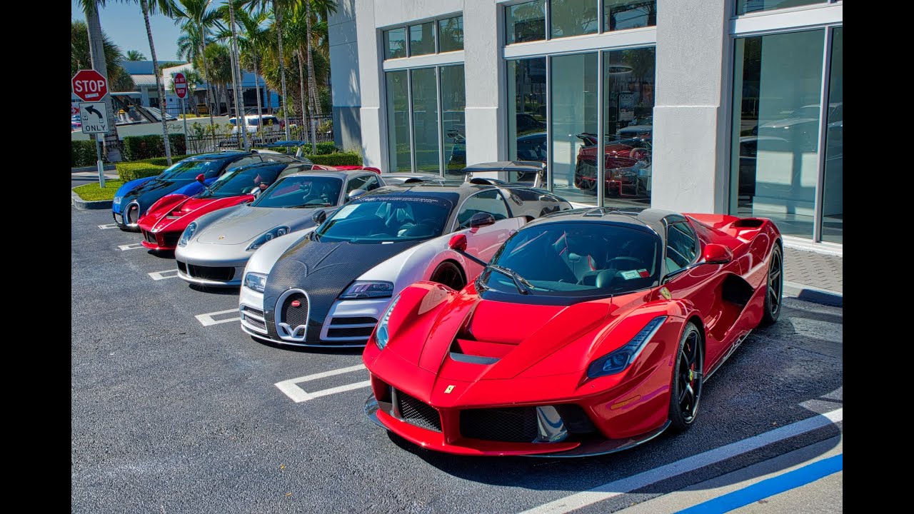 World’s Best Supercars Drive By Aventador SVJ LaFerrari Bugatti Porsche at Prestige Imports Miami