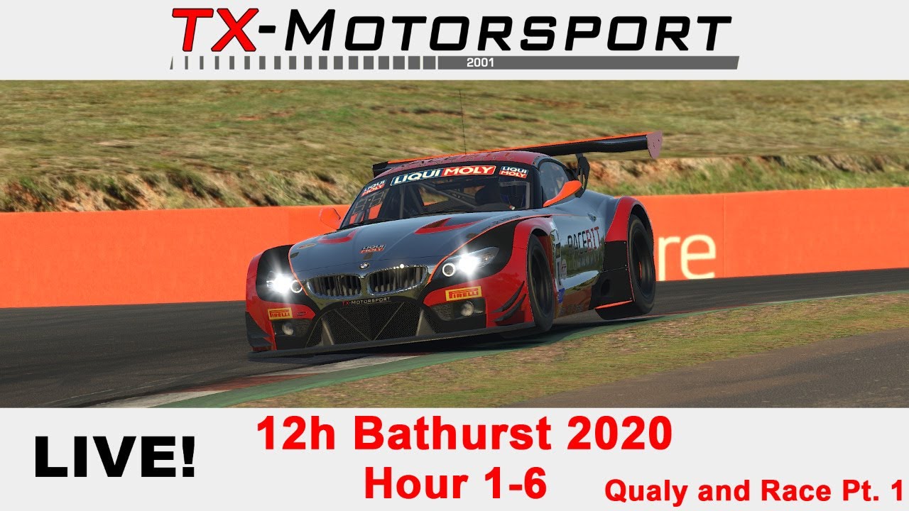 12h Bathurst 2020 | Hour 1-6 | #18 BMW Z4 GT3 | iRacing | TX - Motorsport