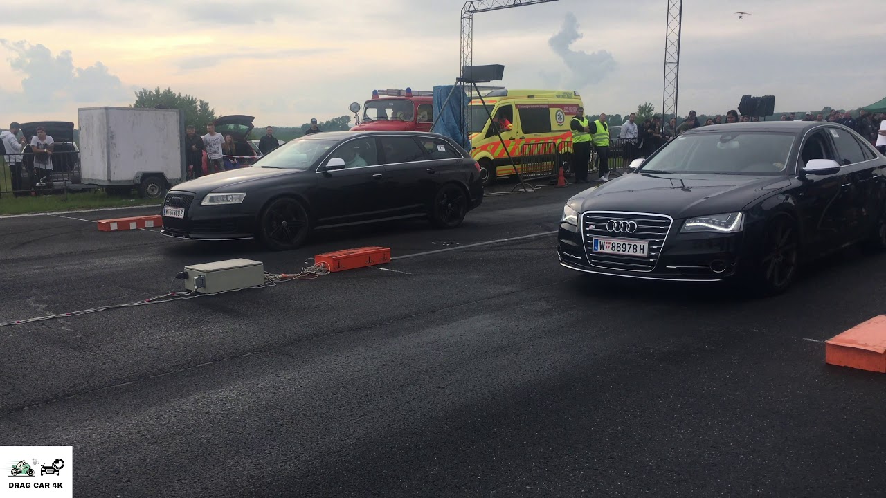 Audi RS6 5.0 V10 vs Audi S8 BiTurbo - WHO WINS?! Drag race 🚦🚗💥 4K