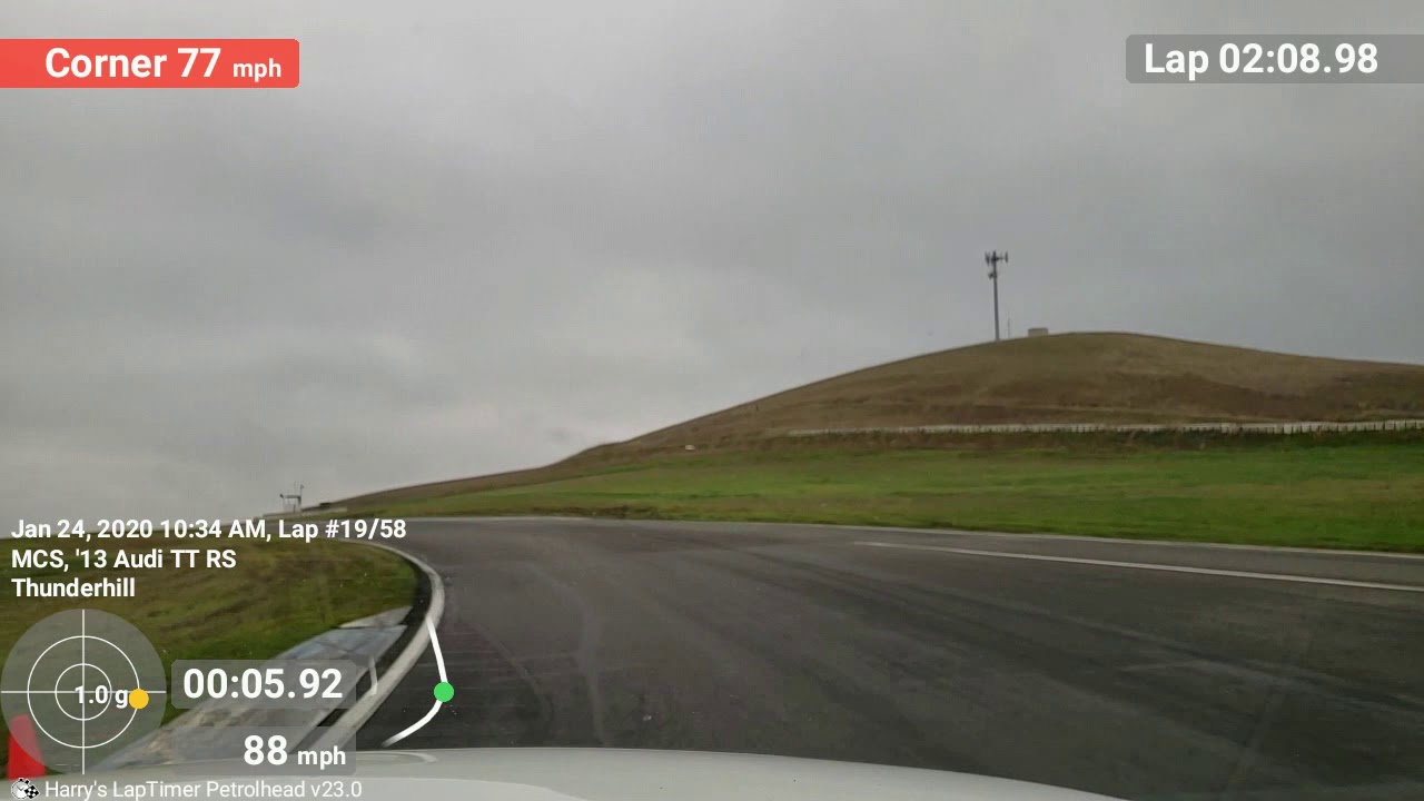 Audi TT RS @ Thunderhill Raceway Park Day 1 2nd. Session with Audiclub GG. Data lined up better.