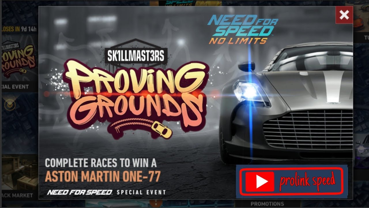 NFS No Limits Proving Grounds Aston Martin One-77