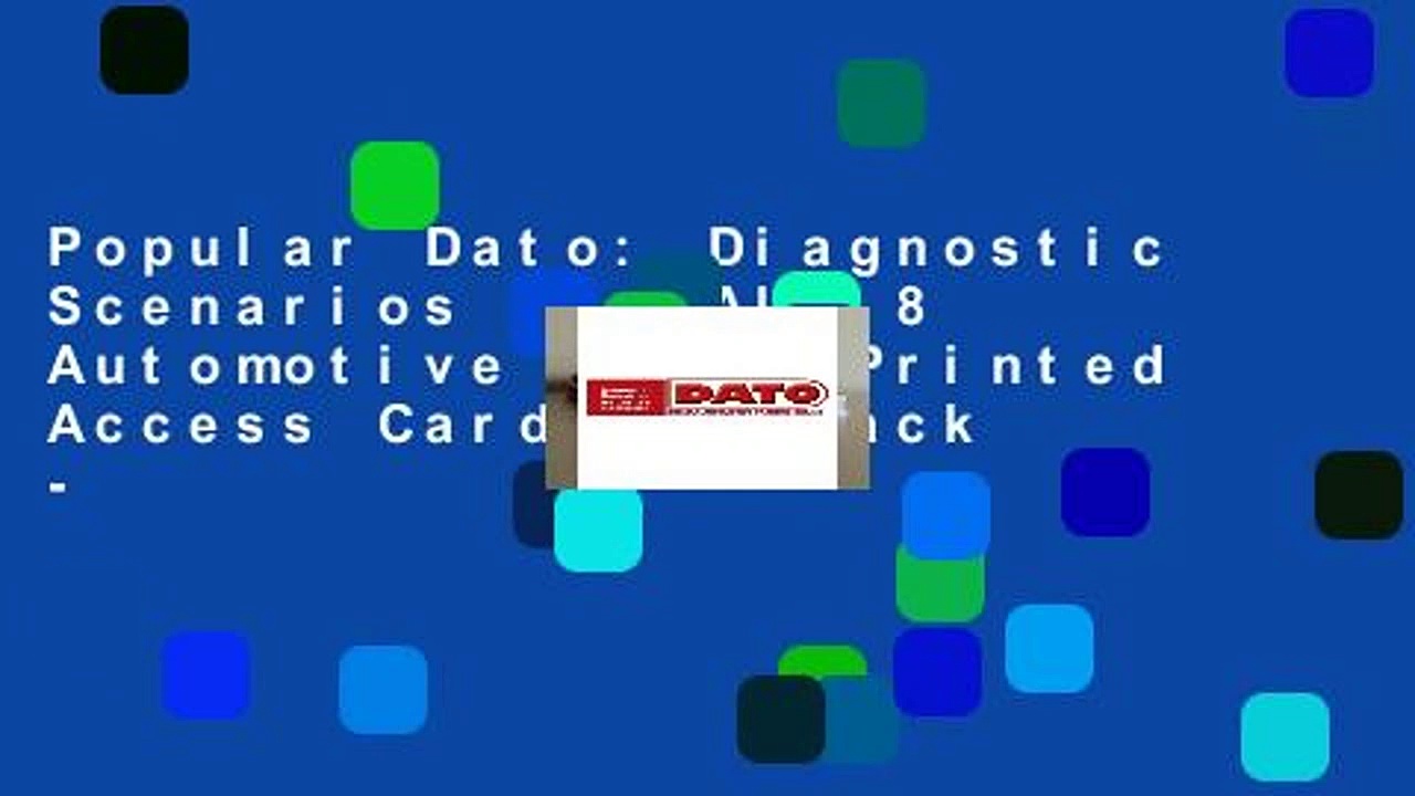 Popular Dato: Diagnostic Scenarios for All 8 Automotive Areas Printed Access Card Pre-Pack -