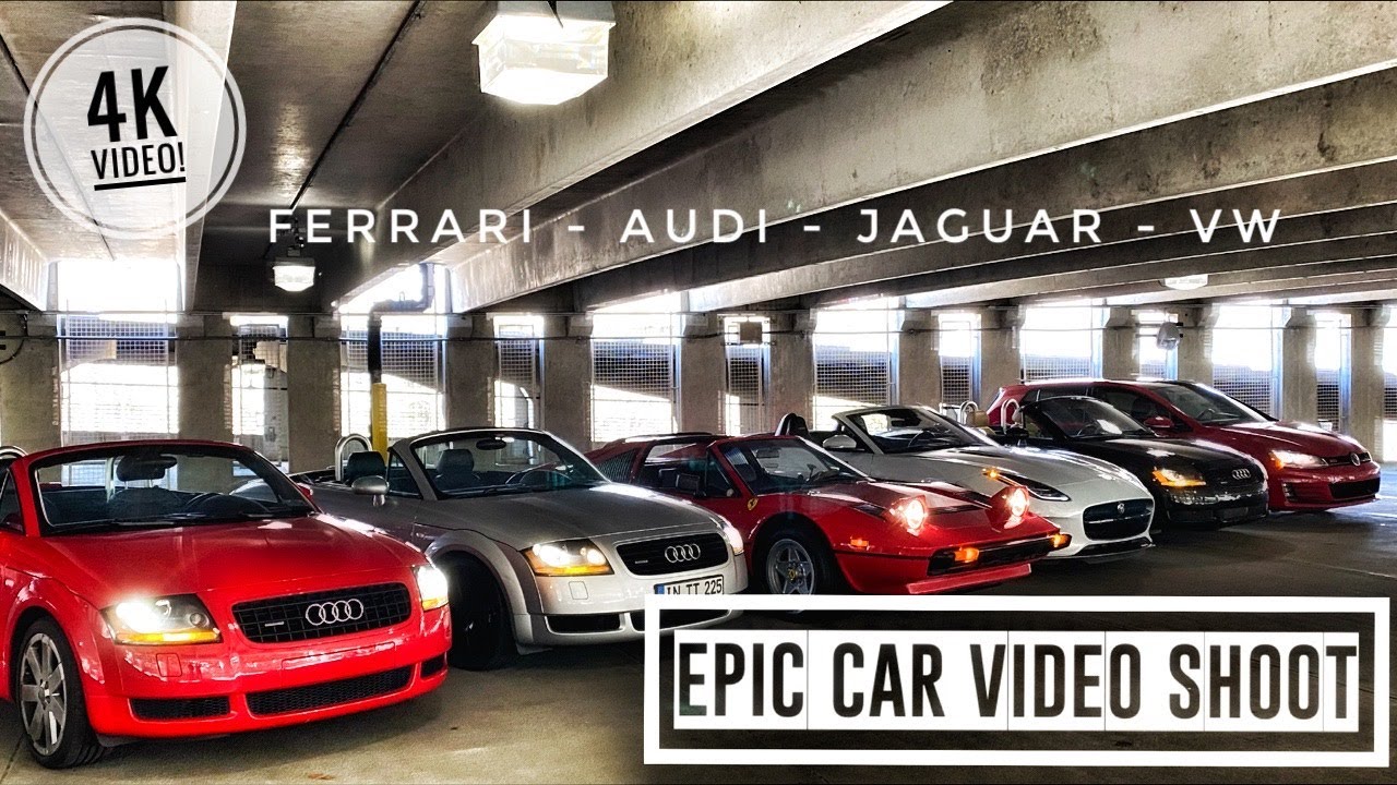 Epic Car Video Shoot - Ferrari, Audi, Jaguar and VW Show Up - Behind The Scenes Video