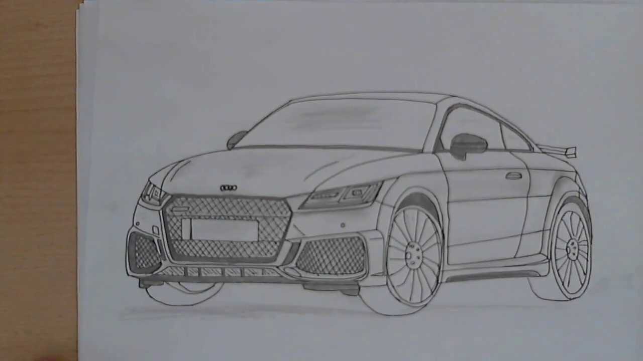 How to Draw a Audi TT RS Coupe 2020 Car | Step By Step Drawing Tutorial