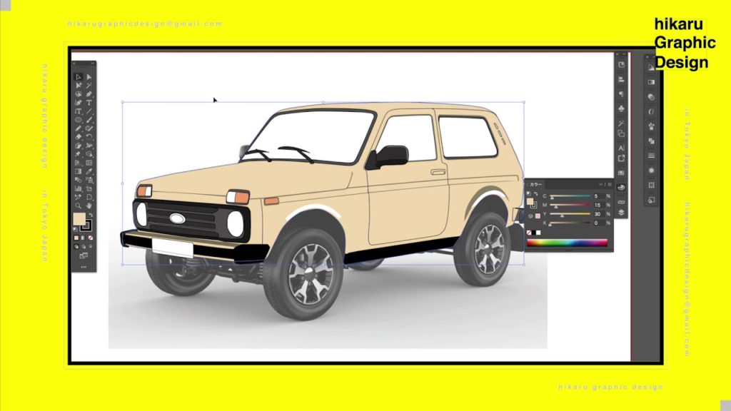 写真を元に昔のsuv車の簡単なイラストをイラレで描いてみた 自動車動画番組まとめ毎日更新 中古車 プリウス アルファード ベンツ等