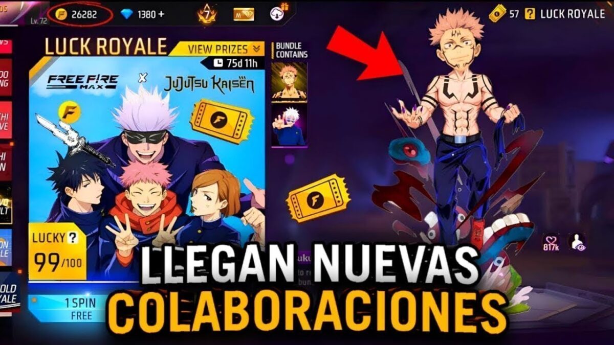 TODAS LAS SKINS de JUJUTSU KAISEN en FREE FIRE NUEVA COLABORACIÓN OFICIAL 🤯 Agenda Semanal free fire