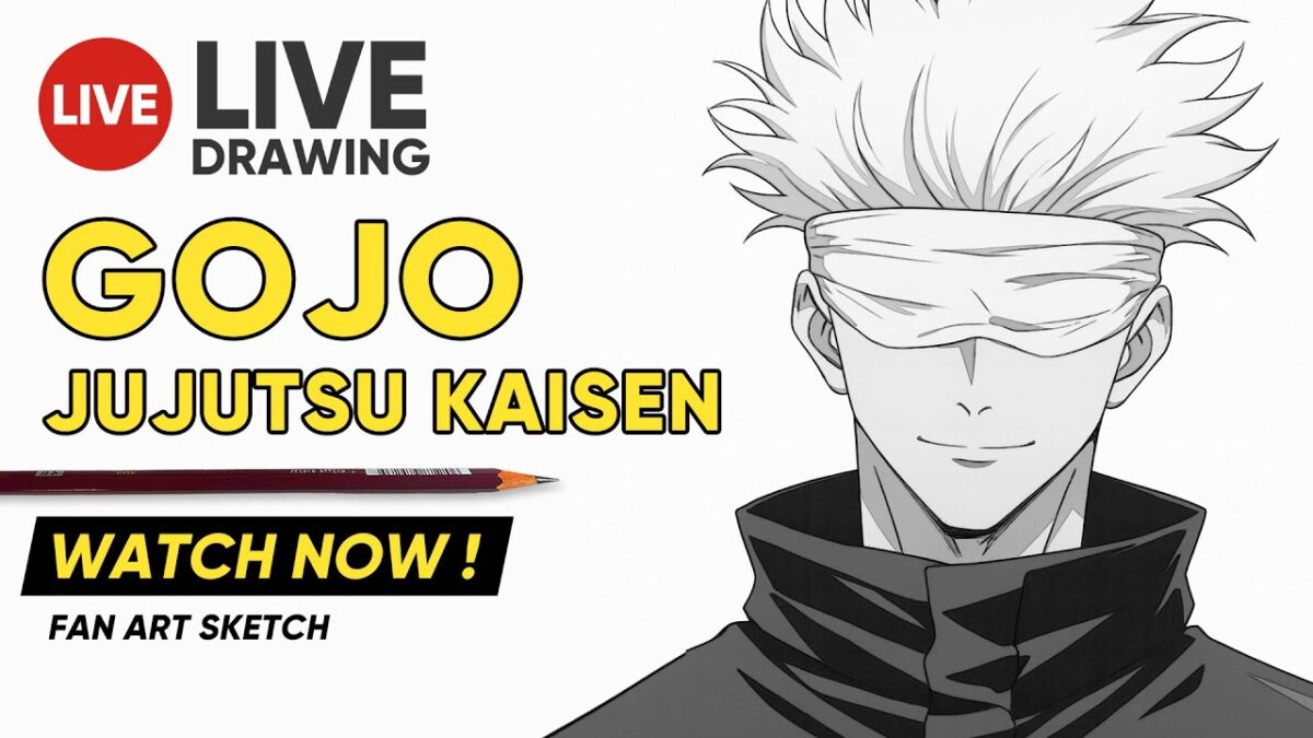 How to Draw Gojo from Jujutsu Kaisen || Anime Sketch Tutorial || Easy Anime Drawing