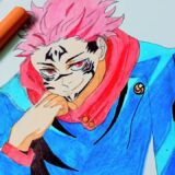 How to make drawing S U K U N A from jujutsu Kaisen J J K 🔥