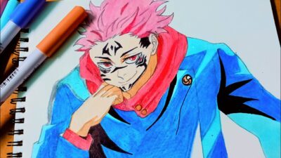 How to make drawing S U K U N A from jujutsu Kaisen J J K 🔥