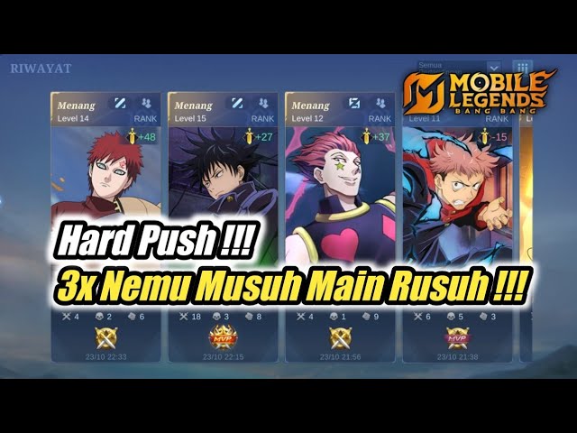 MAIN ML TAPI PAKE SKIN ANIME NARUTO JUJUTSU KAISEN HUNTER X HUNTER ATTACK ON TITAN !! Mobile Legends