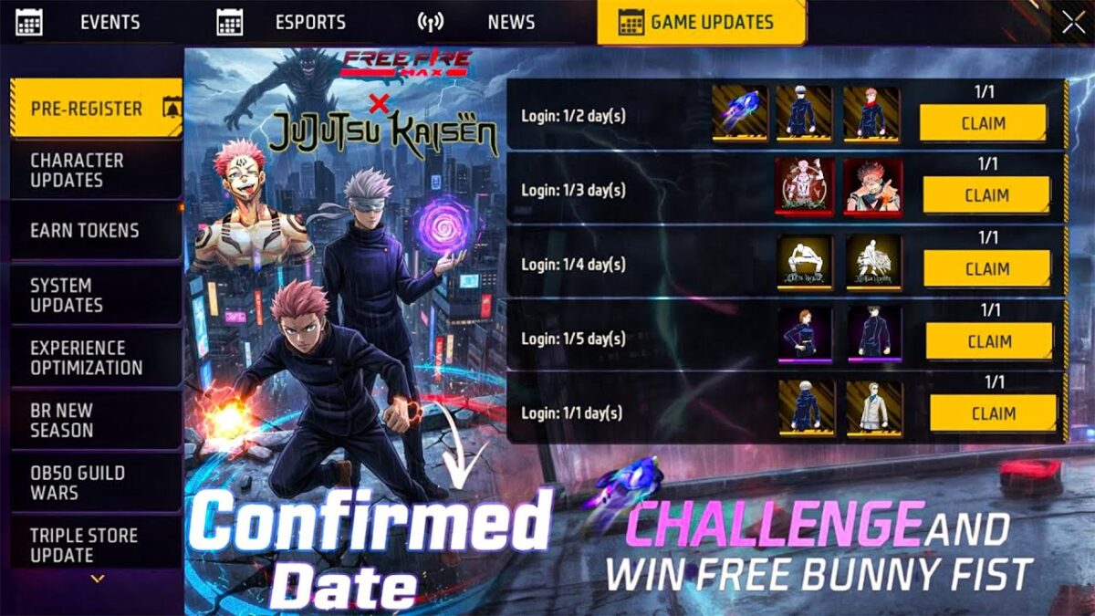 FF × Jujutsu Kaisen Confirm Date🔥+ Free Rewards⛩️| Tropical Parrot M1887 Return | FreeFire Event✅