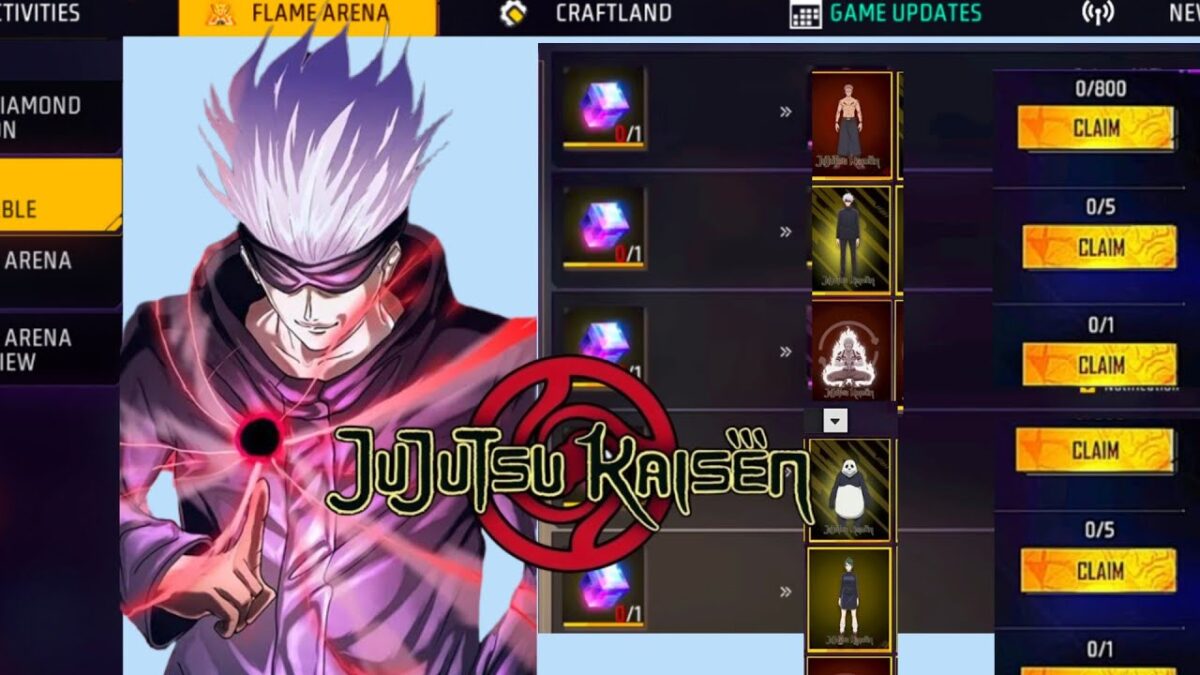 JUJUTSU KAISEN CONGRATULATIONS ITEMS🎯 Free Fire New Event🔥 Free Fire New Upcoming Event FF New event