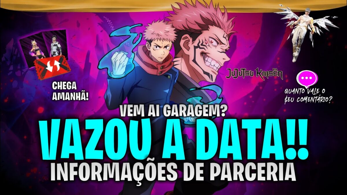 URGENTE! JUJUTSU KAISEN CHEGANDO NO FREE FIRE?, PASSE DE GRAÇA, SKINS GRÁTIS, NOVIDADES FREE FIRE