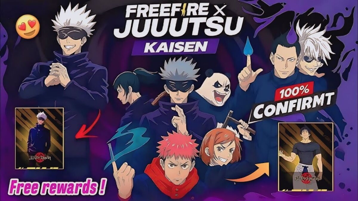 FREE FIRE JUJUTSU KAISEN COLLEB 😱 JUJUTSU KAISEN ALL BUNDLE REVIEW 😱 COLLEB CONFROM DATE 😱