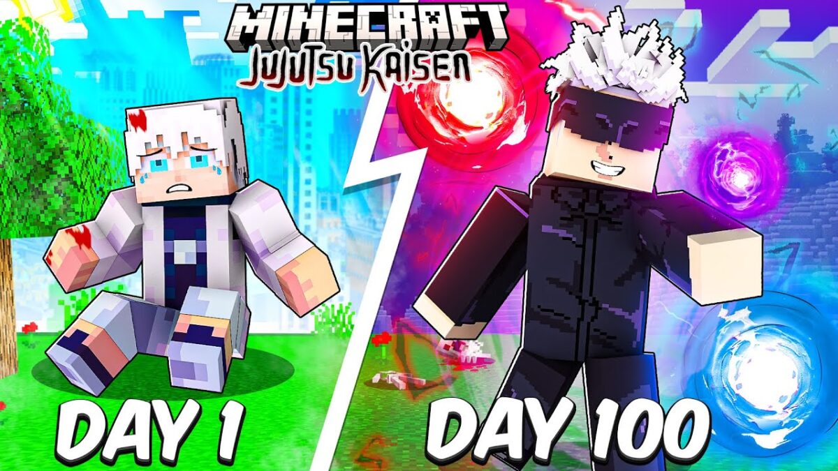 I Survived 100 Days as Gojo in Jujutsu Kaisen Minecraft… Here’s What Happened