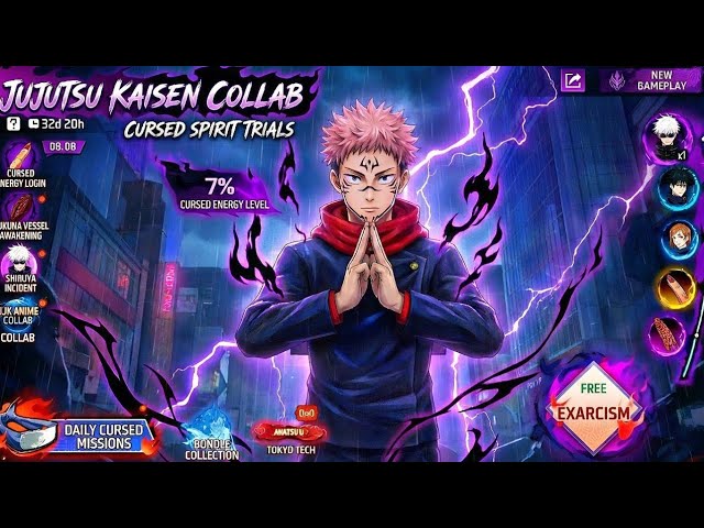 JUJUTSU KAISEN EVENT CONFIRM DATE 😱🥳| JUJUTSU KAISEN EVENT ALL FREE REWARDS 😱 | FREE FIRE NEW EVENT