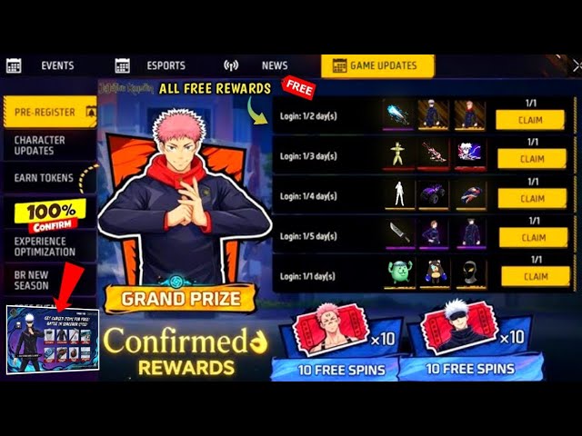 Jujutsu Kaisen All Free Rewards Confirmed 🤯 Jujutsu Kaisen Event Free Fire 2026 | Jujutsu Kaisen