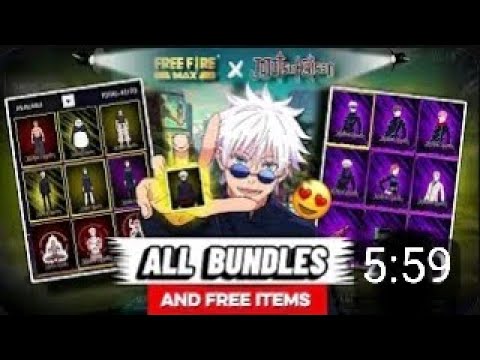 Free Fire x Jujutsu kaisen Bundles is Here 🔥| Full Showcase 🤩 BUNDLES, EMOTES, Sukuna,Look Changer