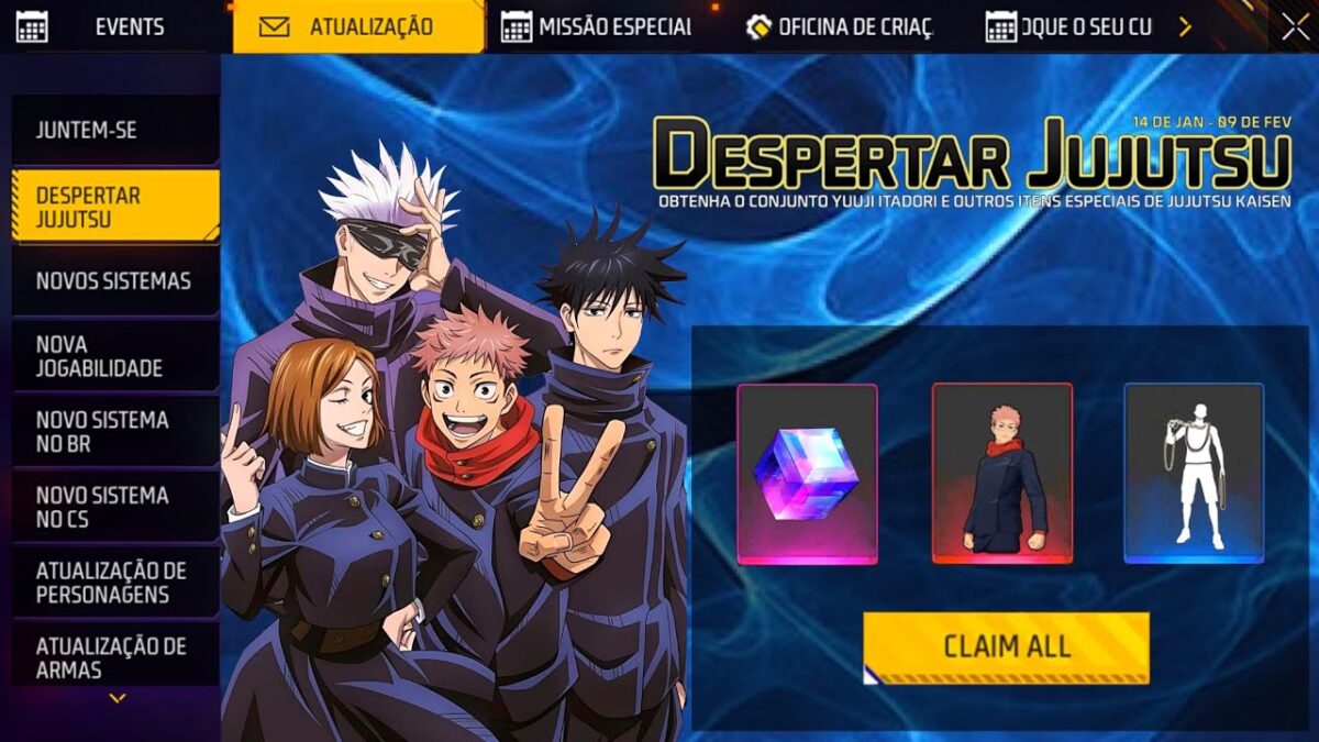 NEW FREE EVENT 😱 CLAIM ALL REWARDS 🎁JUJUTSU KAISEN BUNDLE 🔥 FREE FIRE