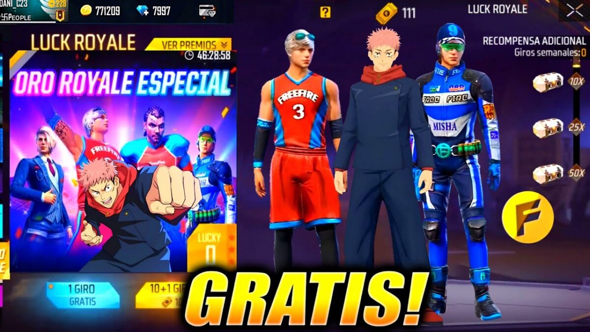 🔥 YA SALIO! NUEVA LUCK ORO ROYALE ESPECIAL JUJUTSU KAISEN en FREE FIRE LATAM NUEVA ACTUALIZACION