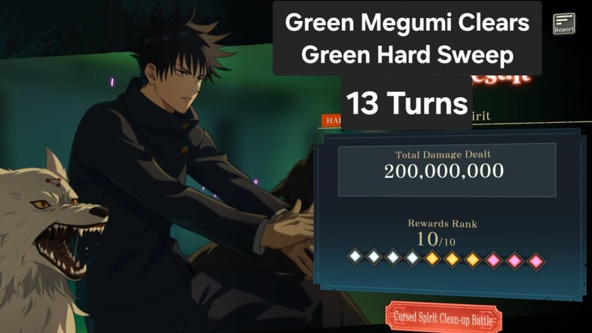 Green Megumi Clears Green Hard Sweep in 13 Turns | Jujutsu Kaisen Phantom Parade Global