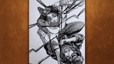 How to draw Yuta VS Yuji | Jujutsu Kaisen | Anime drawing step by step