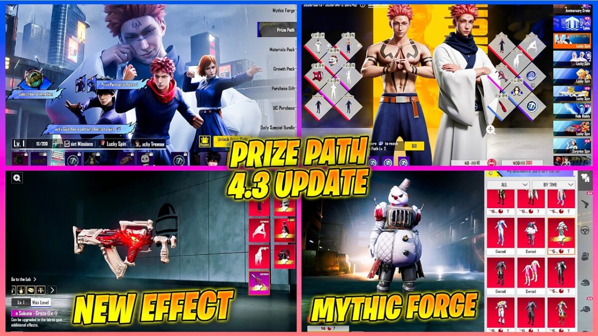 😱 OMG !! NEW JUJUTSU KAISEN PRIZE PATH & DISCOUNT MYTHIC FORGE / BGMI 4.3 UPDATE RELEASE DATE BGMI