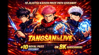 BIGGEST GIVEAWAY ON 8K SUBS/10 RP/10 JUJUTSU KAISEN PRIZE PATH#bgmilive #bgmilive#pubgmobile#viral