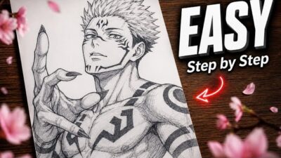 How to Draw Sukuna Easy | Jujutsu Kaisen Pencil Sketch