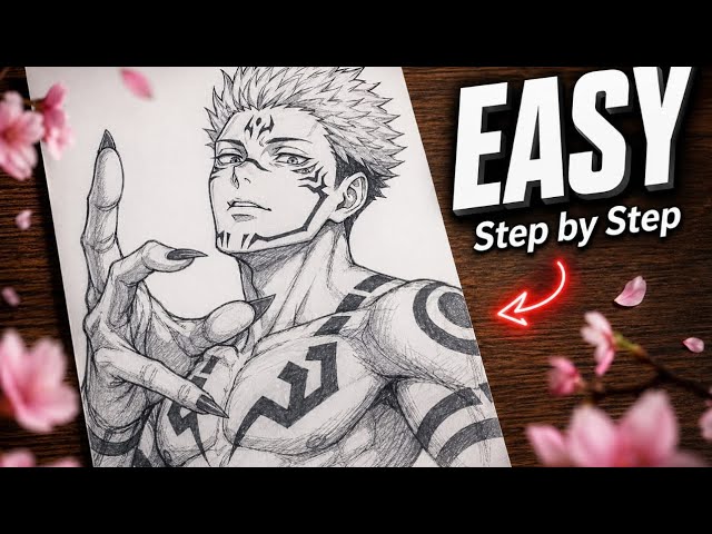 How to Draw Sukuna Easy | Jujutsu Kaisen Pencil Sketch