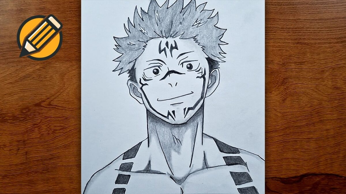 Sukuna Drawing Tutorial (Jujutsu Kaisen) | Easy Anime Sketch Step by Step